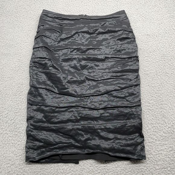 Jupe Plissée Noire BCBGMAXAZRIA En Coton Métallisé - Taille 0 - Occasion Très Bon état, Style A-Line